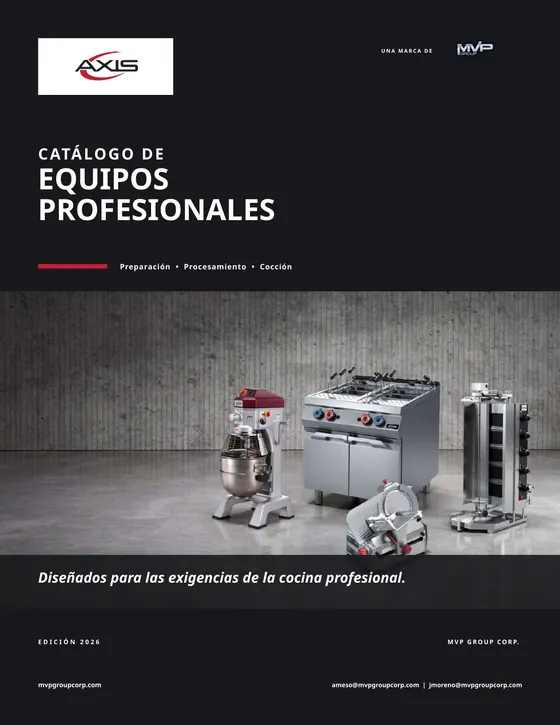Portada del catálogo Axis — Equipos profesionales 2026